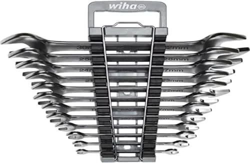 Wiha Maulschlüssel Profi (44753) - 13 tlg. Gabelschlüsselsatz 6-32 mm, metrisch, mit Halter und 1 Jahr Herstellergarantie
