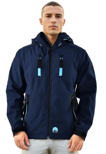 Arctic Seven Herren Softshelljacke - Wasserabweisend und Atmungsaktiv in Navy X-Large - Funktionsjacken: Hochwertige, warme Softshelljacke mit Teddy Fleece Innenfutter, ideal für kalte Tage und Outdoor-Aktivitäten.