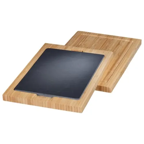 Chef Cuisine International Thermo Servier- und Schneidebrett - Hackbrett in hochwertiger Thermo-Qualität, Rückseite mit praktischer Saftrinne für sauberes Arbeiten und Servieren.