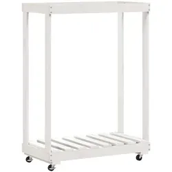 vidaXL Kaminholzregal mit Rollen Weiß 76,5x40x108 cm