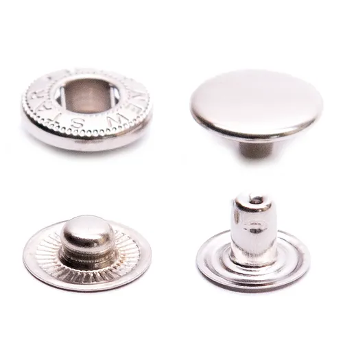 Druckknöpfe S-Feder 12,5mm Stahl, Knöpfe für Stoff, Metallknöpfe Kleidung Leder