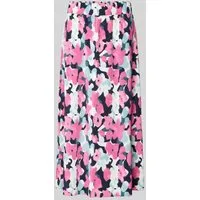 TOM TAILOR Damen Midi Plissee Rock mit Print in pink von Tom Tailor