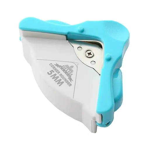 OFKPO Eckenrunder, 5 mm Corner Cutter, Eckenrunder für Papier, Edelstahl Eckenrunder Eckenschneider für Laminierfolien Papier Foto Karten Scrapbooking Handwerk DIY Blau