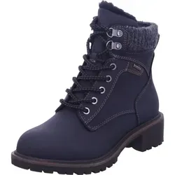 Winterboots TAMARIS für Damen, Gr. 37, navy - Modische Winterstiefelette aus Nubuklederimitat und Textil, atmungsaktiv, wasserabweisend und winddicht mit Duo Tex-Ausstattung für besten Komfort bei kaltem Wetter.