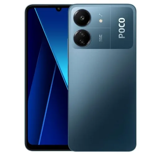 Poco C65 4G LTE GSM (256 GB + 8 GB) 50 MP Dreifachkamera 17,1 cm Octa Core (Tmobile Mint Tello Global) Global entsperrt + (mit schnellem 33 W Kfz-Ladegerät) (Blue Global ROM)