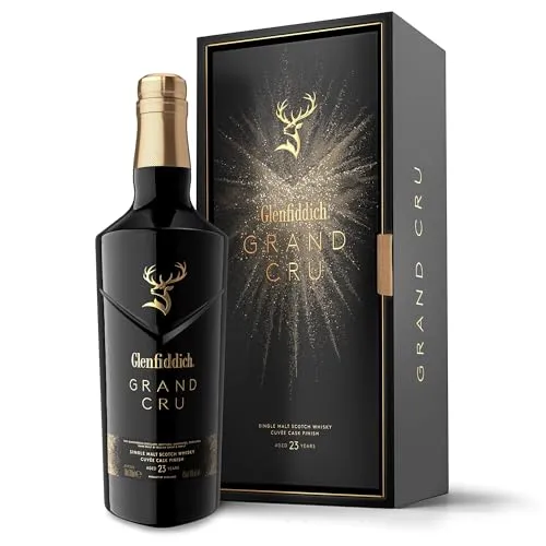 Glenfiddich 23 Years Old GRAND CRU Single Malt Scotch Whisky - Whisky in edler Geschenkbox, 40% Vol., mit komplexen Aromen von Trauben, Vanille und Eichenholz - ideal für besondere Anlässe.