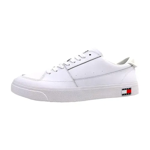 Tommy Jeans Herren Vulcanized Sneaker Schuhe, Weiß (White), 43