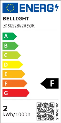 LED E14 T22 2W = 15W Kühlschranklampe 180lm matt 200° Kaltweiß 6500K