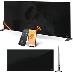 KESSER® Infrarotheizung Glaskonvektor - Energiesparende Elektroheizung mit 2-in-1 Standgerät & Wandmontage, inkl. Thermostat, Fernbedienung und App-Steuerung für optimale Wärme und Flexibilität.
