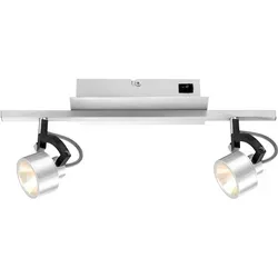 Spotleuchte Flurlampe LED 2-flammig Alu Silber verstellbar