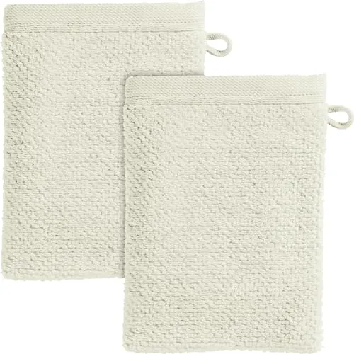 Erwin Müller Waschhandschuh Achberg 2er-Pack Walk-Frottier Creme Größe 15x21 cm