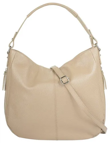 Shopper CLUTY aus echtem Leder, beige, 34x31x9cm - Handtaschen mit italienischem Flair! Der Shopper von Cluty besticht durch hochwertiges Rindleder, ein geräumiges Hauptfach und ein praktisches Smartphonefach. Ideal für stilbewusste Frauen.