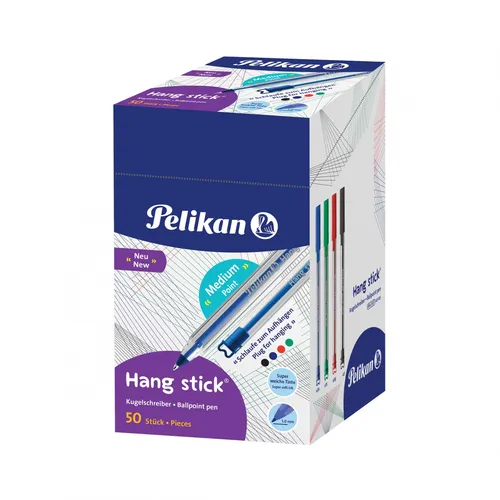 Długopis PELIKAN HANG STICK mix kolorów display 50 szt. HAMELIN 4012700605467