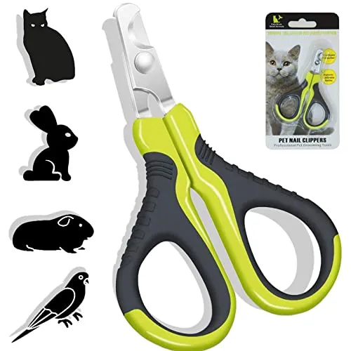 Alinana Krallenschere Kaninchen, Krallenschere Katzen mit Einzigartiger 25 Grad Schneidekopf, Fachmann Hundekrallen Schneider Für für kleine Hunde Welpen Katzen Hasen, Gebogene Klinge