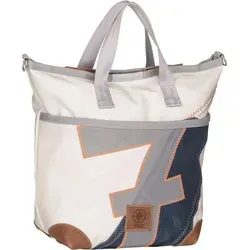 360° Grad Deern Mini Damen Handtasche Segeltuch weiß-blau - Damen-Shopper aus recyceltem Segeltuch, leicht und einzigartig mit Original Segel-Nähten. Ideal für umweltbewusste Fashionistas!