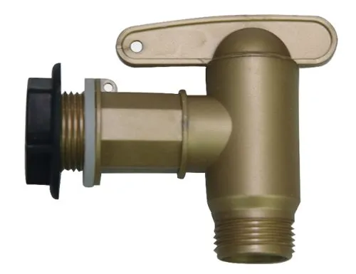 GARANTIA AQUA QUICK Kunststoff-Auslaufhahn 3/4'' messingfarben, Set inkl. Anschlussstücke