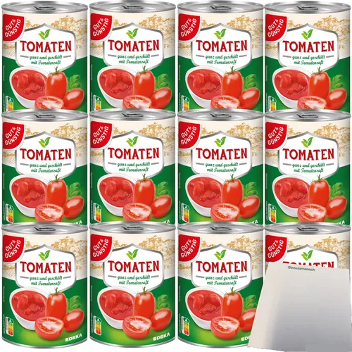 Gut&Günstig Tomaten ganz geschält mit Tomatensaft VPE 12x400g Dose usy Block