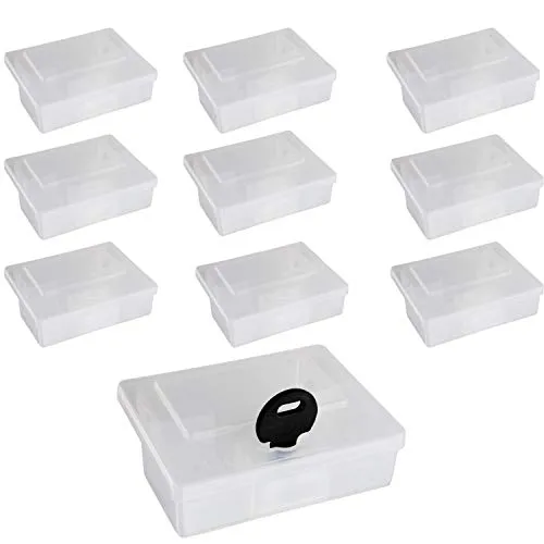 Set Köderbox für Mäuse I Sichere Mäuseköderbox für Mäusegift I Köderstation zum Auslegen von Mäuseköder I Wühlmaus, Maus effektiv im Garten bekämpfen (10, transparent)