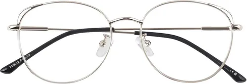 Damen Metallgestell Katzenauge Vintage Brille in Gold-Grau - Hochwertige Damenbrille mit stylischem Katzenaugenrahmen aus robustem Metall. Die ultraklaren Linsen bieten eine klare Sicht und vervollständigen jeden Look.