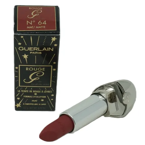 Guerlain Rouge G Lippenstift Matte No 64 - Eleganter Lippenstift mit außergewöhnlicher Formel in mattem Finish. Ideal für einen langanhaltenden Look, der Ihre Lippen perfekt in Szene setzt.