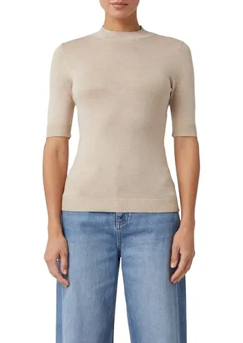 comma Strickpullover aus Viskose-Mix, 1/2-Arm in Sand, Größe 38