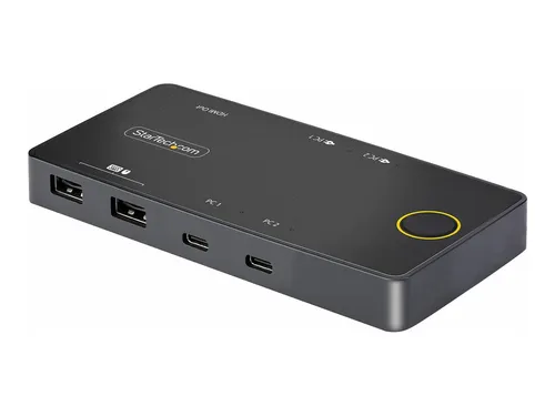 StarTech.com 2-Port USB-C KVM-Switch - KVM-Switch für 2 Laptops mit 4K 60Hz HDMI, 100W Power Delivery und USB-C Kompatibilität – ideal für effizientes Multitasking und schnelle Umschaltung.