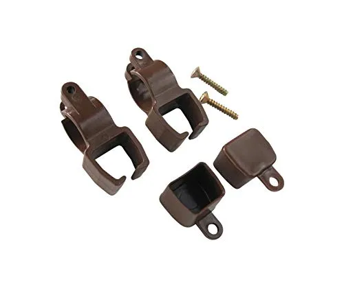 prodecoshop Universal U-Schienenhalter und Endkappen, braun - Praktisches Set mit 2 Haltern und 2 Endkappen für U-Schienen. Ideal für alle gängigen Stilgarnituren-Träger (15-17 mm). Hochwertiger Kunststoff, hergestellt in Deutschland.