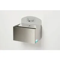 PROREGAL Robuster Wandascher 0,8 Liter Edelstahl mit Hinweisschild - Der stilvolle Wandascher aus Edelstahl bietet effiziente Abfallbewältigung im Innenbereich. Ideal für Büros, Geschäfte und öffentliche Einrichtungen, überzeugt er durch seine robuste Bauweise und platzsparendes Design.