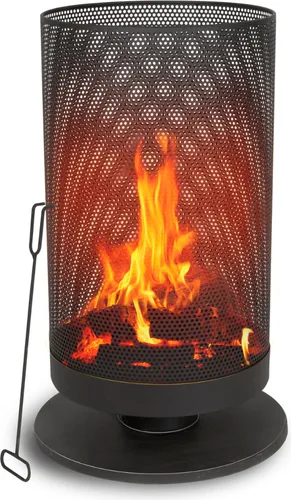 BBQ Collection Feuertonne mit Funkenschutz - 44,5 x 72,5 cm - Grills: Robuste Feuertonne aus Metall mit Funkenschutz, ideal für gemütliche Abende im Garten oder auf der Terrasse.