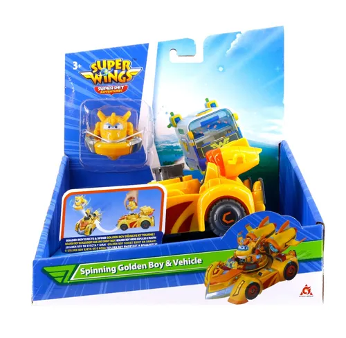 Super Wings Spinning Golden Boy & Vehicke EU770331