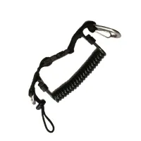 Polaris HD-Spiralhalter Kabel Spiral-Retainer - Tauchhaken mit stabilen Edelstahl-Karabiner, ideal für maximale Widerstandskraft und Flexibilität. Ausziehbar auf ca. 95 cm, perfekt für den Einsatz beim Tauchen.