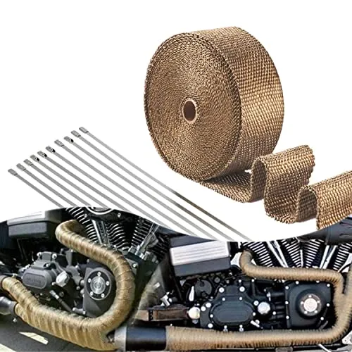 Produktbild 15M Basaltfaser Hitzeschutzband in Titanium, inkl. 10 Edelstahl Kabelbinder