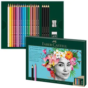 FABER-CASTELL Polychromos & Pitt Graphite Matt Malset, 23 St. - Kreative Farbvielfalt - Schreibutensilien mit 23 intensiven Farben für unzählige Gestaltungsmöglichkeiten. Ergonomische Form für komfortables Malen, ideal für kreative Kinder.
