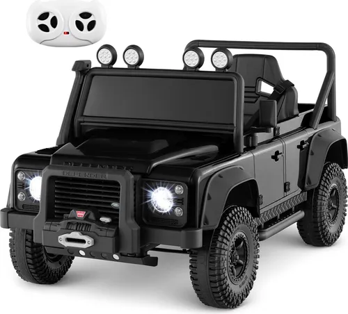 COSTWAY Kinder Elektroauto Mini Land Rover Defender, 12V mit Fernbedienung - Erleben Sie aufregende Fahrten mit dem COSTWAY Mini Land Rover Defender! Mit zwei leistungsstarken Motoren, variabler Geschwindigkeit und interaktivem Multimedia-Spaß sorgt dieses Elektroauto für sicheres Fahren und grenzenlosen Spaß für Kinder ab 3 Jahren.