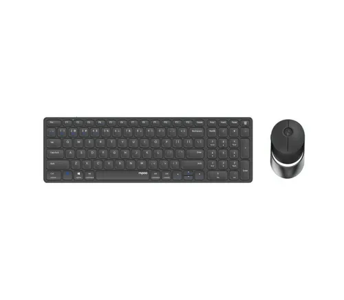 Rapoo 9750M kabelloses Tastatur-Maus Set - Flaches Aluminium Design, 1600 DPI Sensor, wiederaufladbar und Multi-Device Bluetooth für PC und Mac