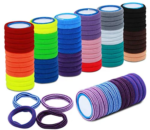 Stück bunte Haargummis für Mädchen und Frauen. Elastisch, bequem und hochwertig. Haarbänder in 16 Farben mit 4 Muster für den täglichen Gebrauch 100