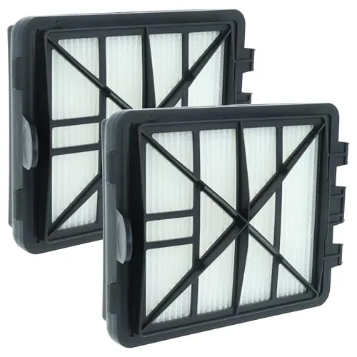 vhbw 2X Staubsaugerfilter kompatibel mit Kärcher VC 6200, VC 6100, VC 6150, VC 6, VC 6250 PET Staubsauger - Abluftfilter (EPA-Filter) Schwarz Weiß
