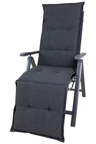 Sun Garden Sesselauflage Relaxliege Naxos 50318-701 anthrazit 175x50x6 cm - Sessel-Erhöhungen für Relaxliegen mit verstellbarem Halteband und Bindebändern für optimalen Sitzkomfort. Hochwertiges, strukturiertes Gewebe in anthrazit.