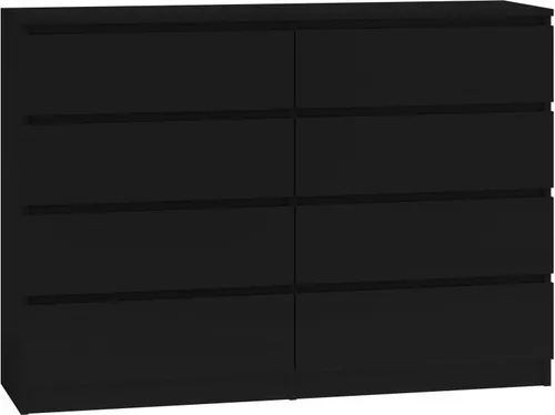 CDF Kommode Malwa M8 140| Farbe: Schwarz | Schrank für Dokumente, Kleinigkeiten | Ideal für Wohnzimmer, Schlafzimmer, Kinderzimmer