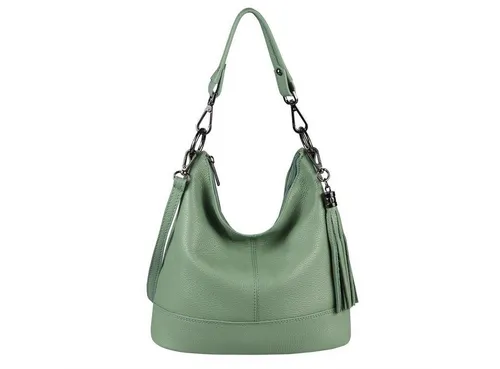 ITALYSHOP24 Schultertasche Made in Italy Damen Leder Tasche Shopper Umhängetasche Crossbody Bag, 5* LEICHT SICHER SMART MODERN & EDEL CITY HOBO BAG unterm Arm tragbar