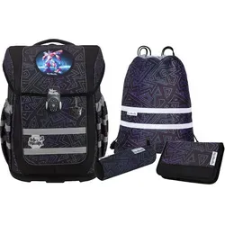 McNeill Schulranzen-Set TENERO, 5tlg. - Kollektion 2024 (TRON) - Schulranzen für kleine Kinder, mit verstellbaren Tragegurten und Rückenanpassung für eine perfekte Passform, ideal für den Schulalltag.