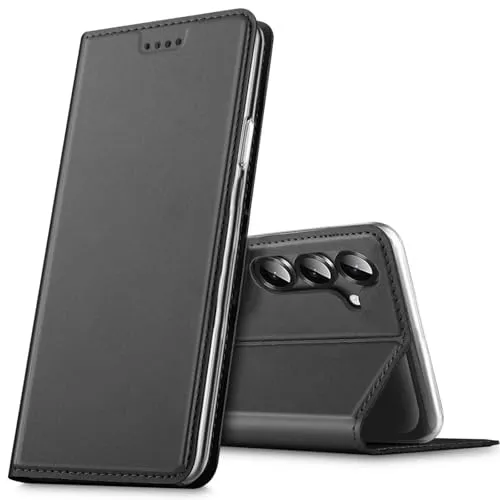 CoolGadget Glitzer Klapphülle für Samsung Galaxy S25 Electroplated Flip Case, Design Klapphülle mit Rundumschutz, kompatibel mit Samsung Galaxy S25 (6,2 Zoll), Schwarz