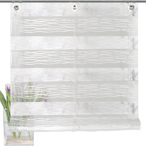 HOME WOHNIDEEN Raffrollo BASENTO, weiß mit Ösen in weiß von Home Wohnideen