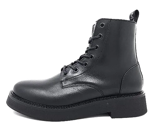 Tommy Hilfiger Damen Schnürboots Tommy Jeans Lace Up Flat Schwarz 39