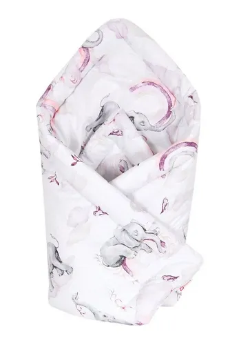 Babydecke BABYLUX Einschlagdecke BABYHÖRNCHEN 75x75cm Neugeborene, BabyLux, 125. Elefanten Rosa