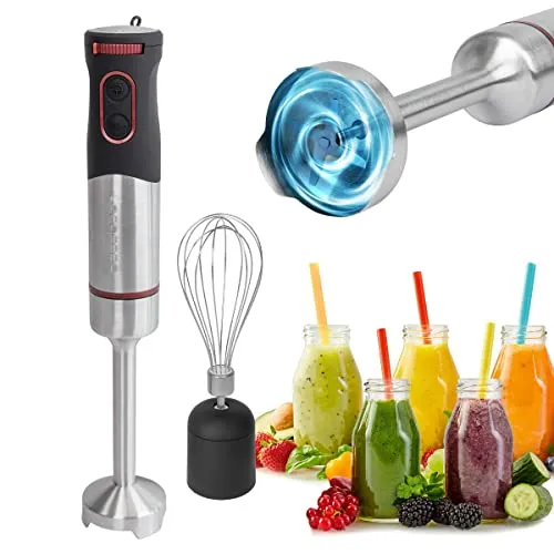 classbach Stabmixer Set - 2in1 Handmixer mit Schneebesen + Pürierstab, 1000 Watt, ideal für Smoothies, Suppen und Babynahrung