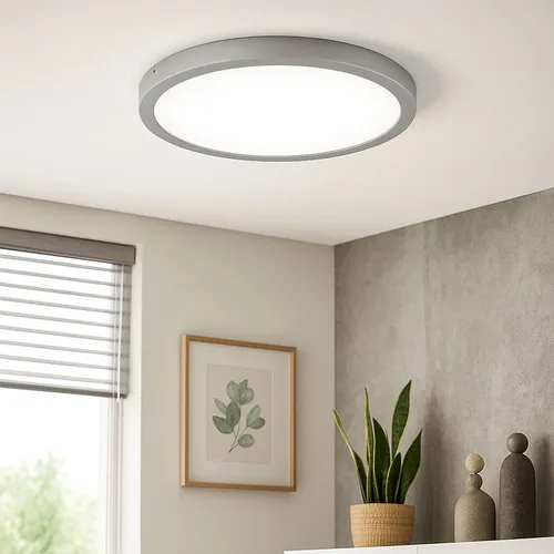 BRILONER LED Aufbauleuchte 24,5 Watt – Moderne Deckenlampe in Chrom-Matt - Deckenleuchte mit 2.400 Lumen für optimale Ausleuchtung und energiesparender LED-Technologie. Ideal für Wohnzimmer, Schlafzimmer oder Küche.