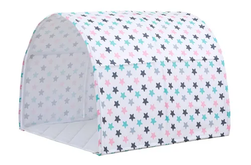 TiCAA Spiel- und Betttunnel für Kinder - Vielseitiger Zubehör für Kinderzimmer, ideal als Spielzelt und Betttunnel mit fantasievollen Sternenprints für kreatives Spielen und Träumen.