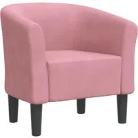 vidaXL Clubsessel Rosa Samt - Eleganter Akzentsessel - Sessel für Wohnzimmer, Schlafzimmer oder Büro mit weichem Samtbezug und dick gepolsterter Sitzfläche für höchsten Komfort. Robust und stilvoll, ideal zum Entspannen.