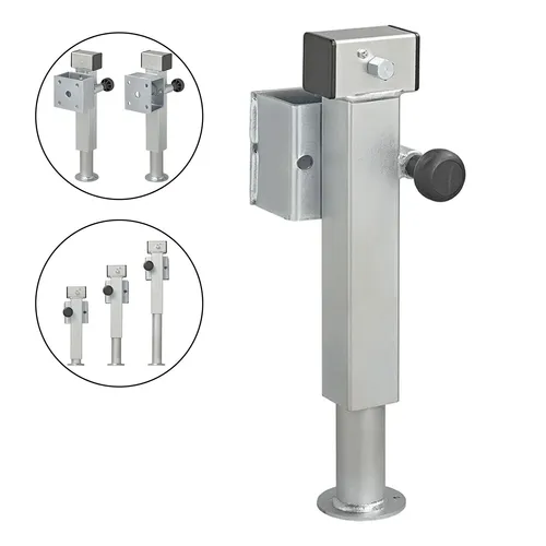 APT PKW-Anhänger Stützfuß klappbar 60x60mm SF60 D42 - Praktische Anhängerstütze für stabile Positionierung von Anhängern. Drehbar und mit Schnellarretierung für einfache Handhabung. Ideal für den Einsatz bei unterschiedlichen Untergründen. Max. Tragfähigkeit: 1300 kg.